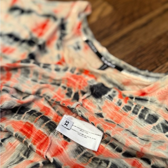 Proenza Schouler White and Red Tie Dye Tissue Patterned T Shirt Size XS - Picture 4 of 6